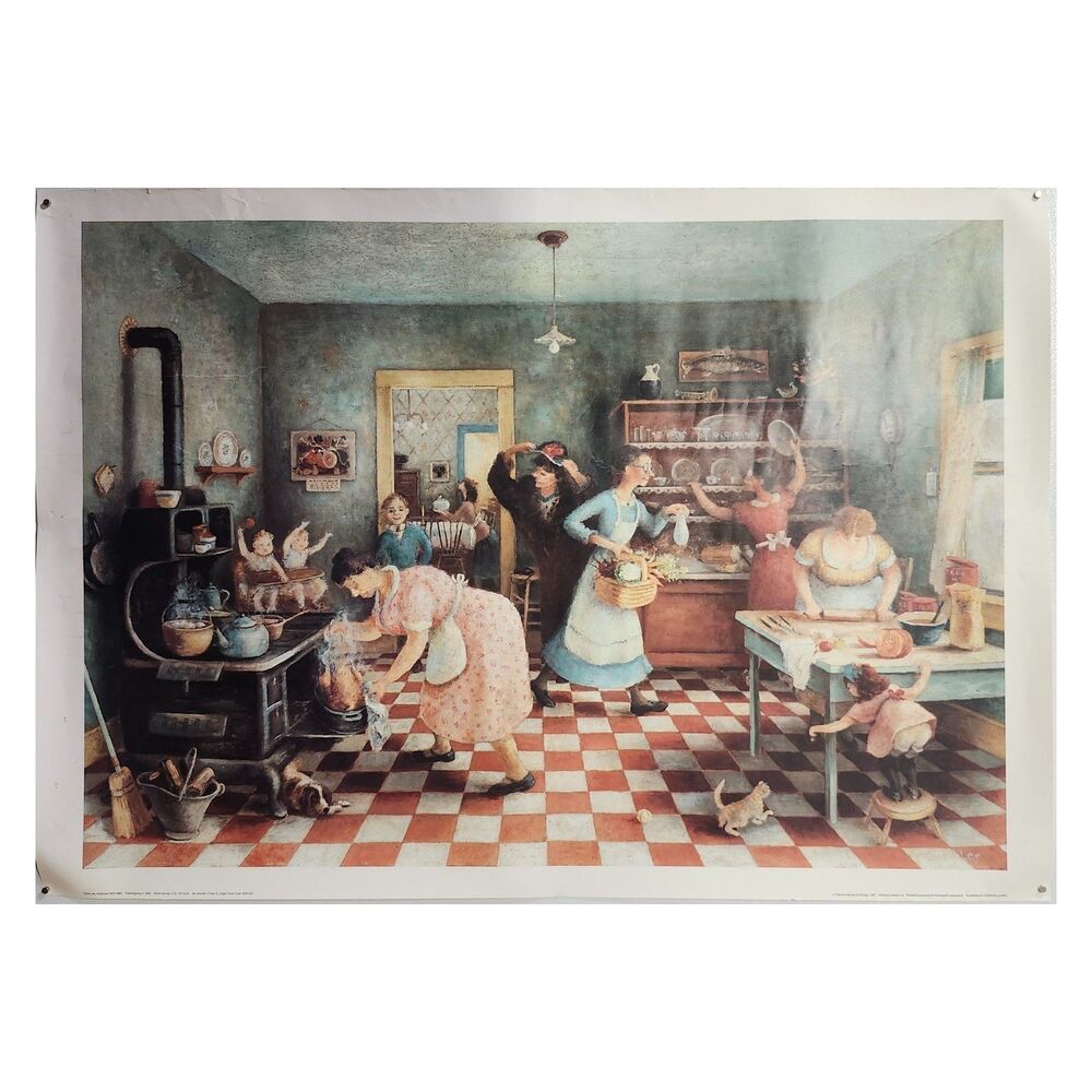 Doris Lee Thanksgiving 1935 Print Poster 1987 Art Institute of Chicago 21x30